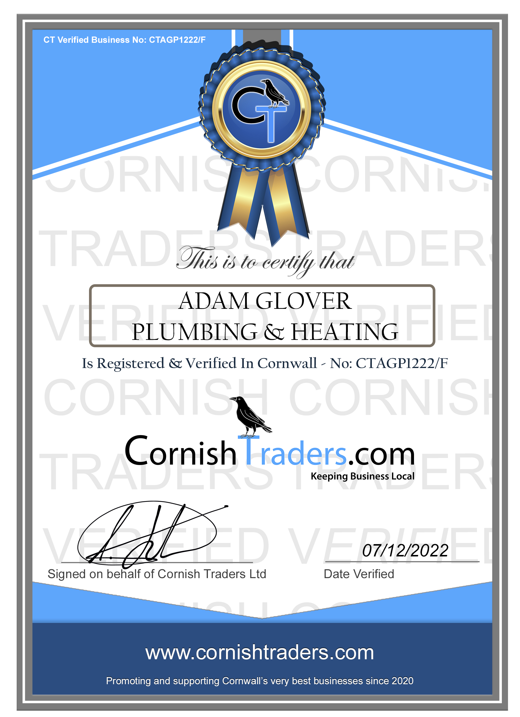 adam-glover-heating-plumbing-cornish-traders-ctverified